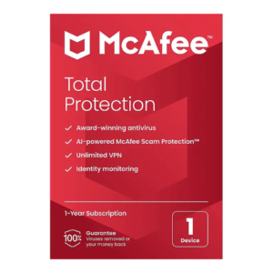 McAfee Total Protection for 1 Device with Secure VPN & Scam Protection