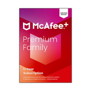 McAfee+ Premium Family – Unlimited Devices, 1-Year Subscription, Product Key